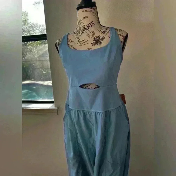 Free People Righteous Jumpsuit Falling Water Blue Large - Picture 6 of 12